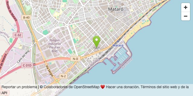 Vista previa del mapa de la ubicación de GICS Seguretat en Mataró, protección contra incendios en Barcelona